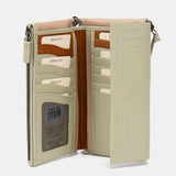 Cartera grande de piel verde