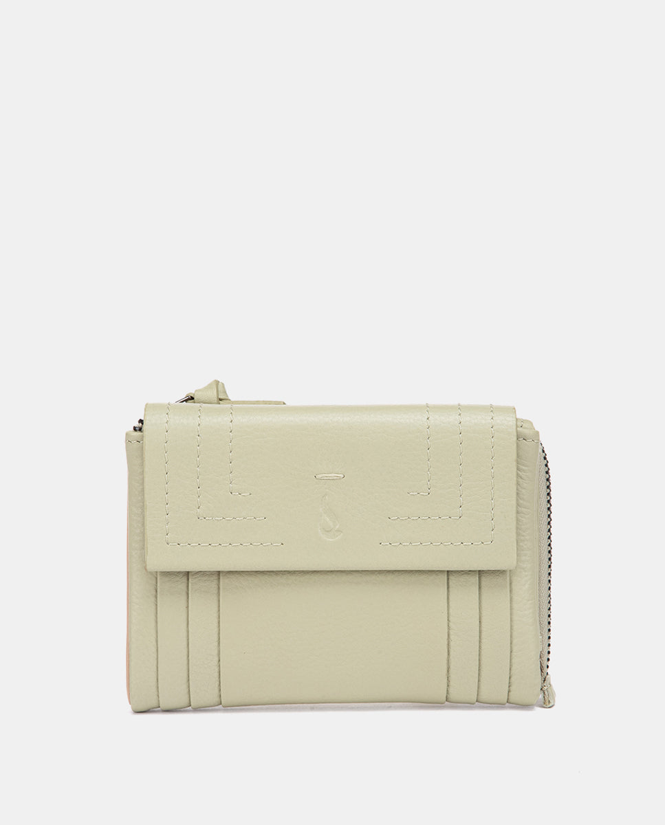 Cartera pequeña de piel verde en Abbacino