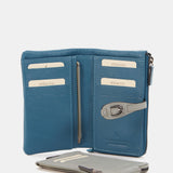 Cartera mediana de piel en azul