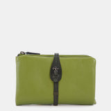 Cartera mediana de piel en verde