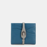 Portacarte in pelle blu