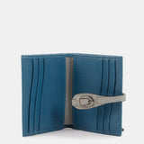 Portacarte in pelle blu
