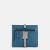 Portacarte in pelle blu
