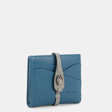 Portacarte in pelle blu