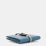 Portacarte in pelle blu