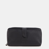 Black leather large wallet