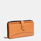 Cartera grande de piel naranja