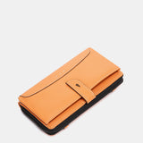 Cartera grande de piel naranja