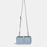 Cartera grande de piel azul claro