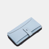 Cartera grande de piel azul claro