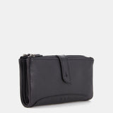 Black leather large wallet
