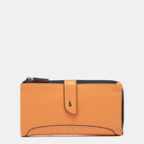 Cartera grande de piel naranja