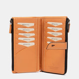Cartera grande de piel naranja