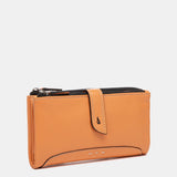 Cartera grande de piel naranja