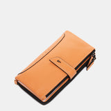 Cartera grande de piel naranja