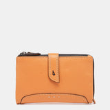 Cartera mediana de piel naranja