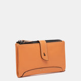 Cartera mediana de piel naranja