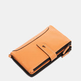 Cartera mediana de piel naranja