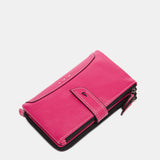 Cartera mediana de piel fucsia