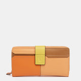 Cartera grande de piel naranja