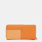 Cartera grande de piel naranja
