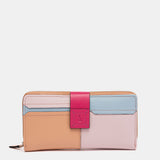 Cartera grande de piel fucsia