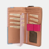 Cartera grande de piel fucsia