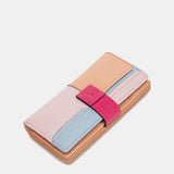 Cartera grande de piel fucsia