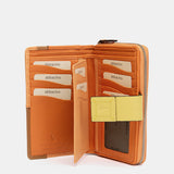 Cartera mediana de piel naranja