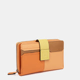 Cartera mediana de piel naranja