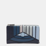 Cartera grande en piel azul