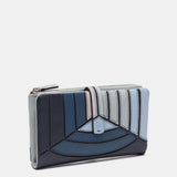 Cartera grande en piel azul