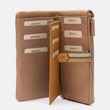 Cartera grande en piel verde