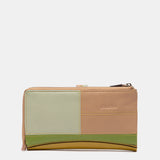 Cartera grande en piel verde