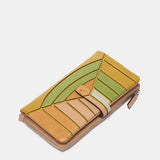 Cartera grande en piel verde