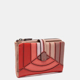 Portafoglio medio in pelle rossa