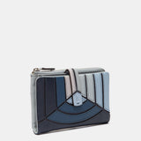 Portafoglio in pelle blu medio