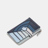 Portafoglio in pelle blu medio