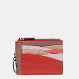 Red leather card holder