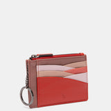 Red leather card holder