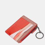 Red leather card holder