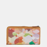 Amber patterned leather large wallet
