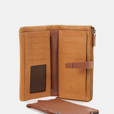 Amber patterned leather large wallet
