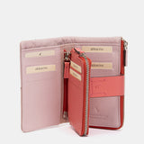 Fuchsia leather large wallet