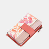 Fuchsia leather large wallet