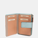 Green leather medium wallet