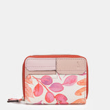 Fuchsia leather small wallet