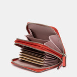 Fuchsia leather small wallet