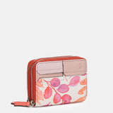 Fuchsia leather small wallet