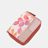 Fuchsia leather small wallet